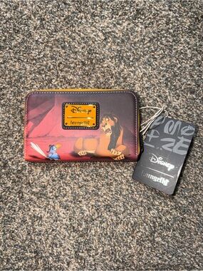 Loungefly Disney The Lion King Scar Red/Brown Zip Wallet with Yellow Plaque